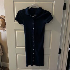 Brandy Melville Navy Button-Up mini Dress